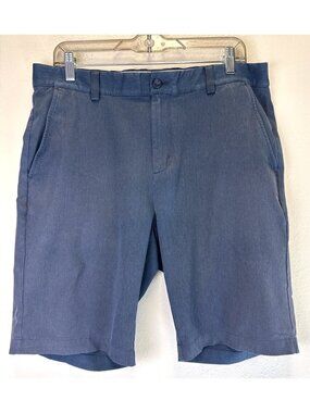 Greg Norman Play Dry Micro Lux Stretch Chino Shorts Blue Size 34 Casual Golf